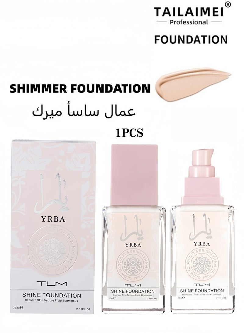 TailaiMei TLM Aqua Glow Foundation - Lightweight, moisturizing, and highlighting finish with 12-hour wear to prevent dullness, creating a naturally radiant complexion. - Image 1